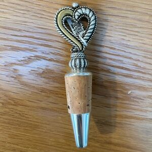 Silver and Gold Heart Wine Stopper